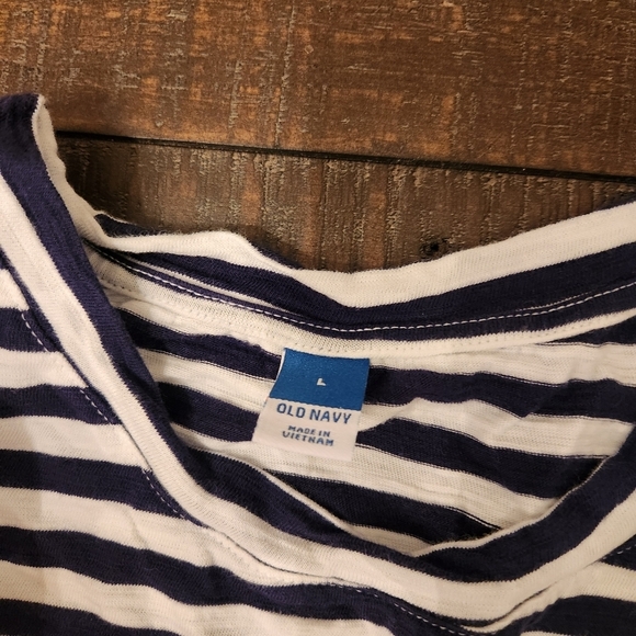 Old Navy Navy and White Striped Tshirt Dress - Picture 2 of 3